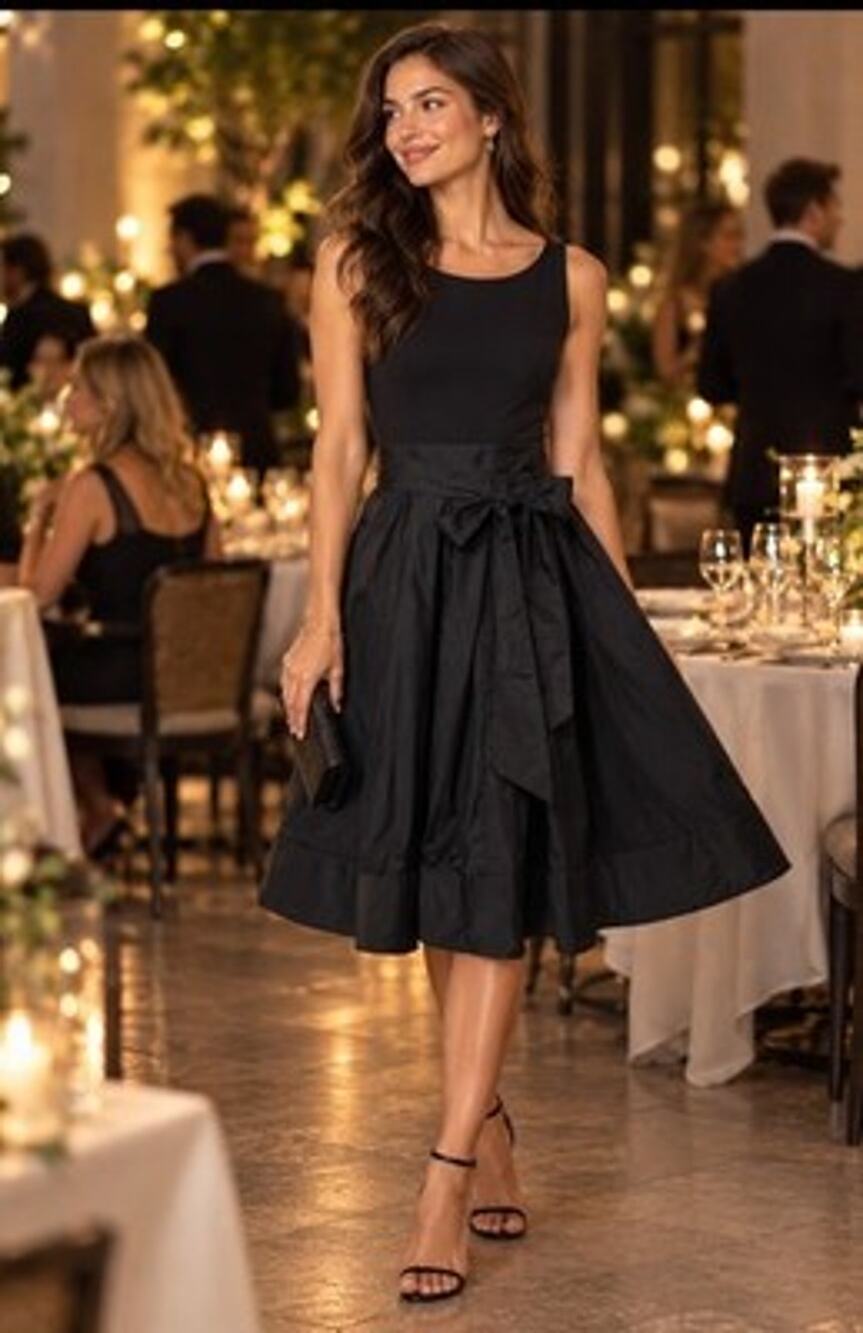 Lauren Ralph Lauren Sleeveless Pleated Taffeta Wrap Dress Black Sz 10 Party